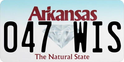 AR license plate 047WIS