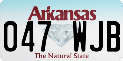 AR license plate 047WJB