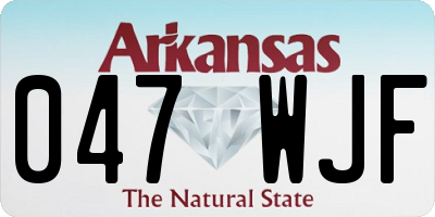 AR license plate 047WJF