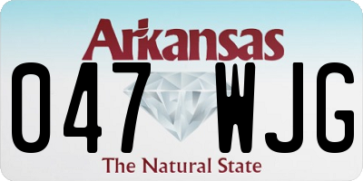 AR license plate 047WJG