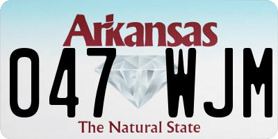 AR license plate 047WJM