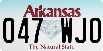 AR license plate 047WJO