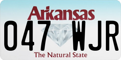 AR license plate 047WJR