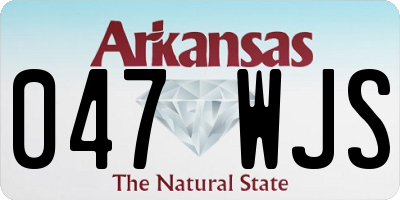 AR license plate 047WJS