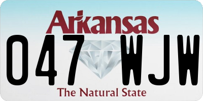 AR license plate 047WJW