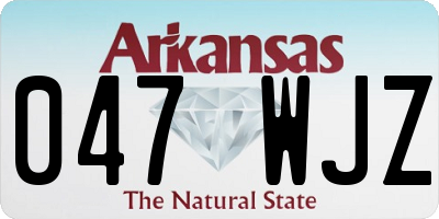 AR license plate 047WJZ