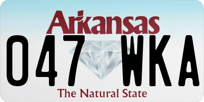 AR license plate 047WKA