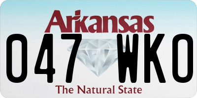 AR license plate 047WKO