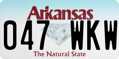 AR license plate 047WKW