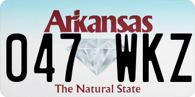 AR license plate 047WKZ