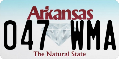 AR license plate 047WMA
