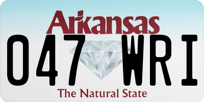 AR license plate 047WRI
