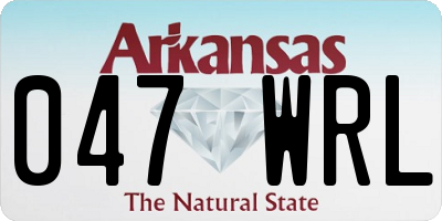 AR license plate 047WRL