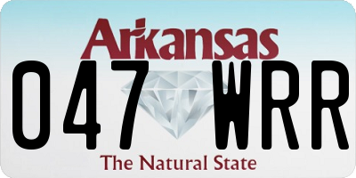 AR license plate 047WRR