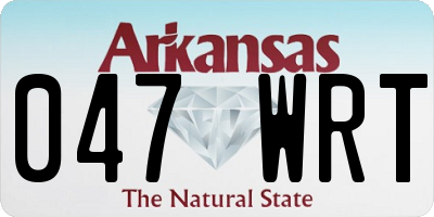 AR license plate 047WRT