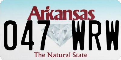 AR license plate 047WRW