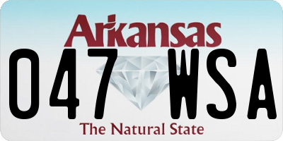 AR license plate 047WSA