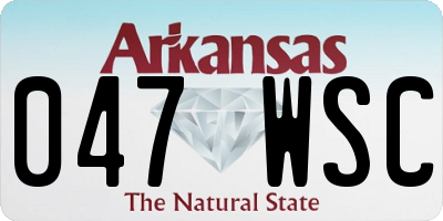 AR license plate 047WSC