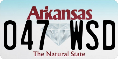 AR license plate 047WSD