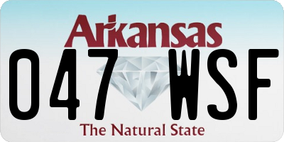 AR license plate 047WSF