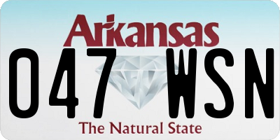 AR license plate 047WSN