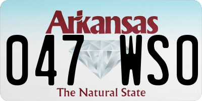 AR license plate 047WSO