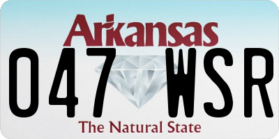 AR license plate 047WSR