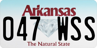 AR license plate 047WSS