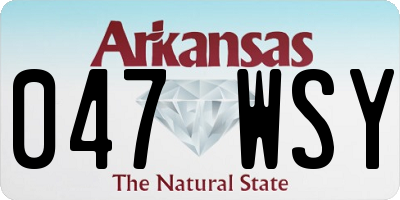 AR license plate 047WSY