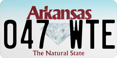 AR license plate 047WTE