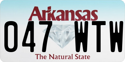 AR license plate 047WTW