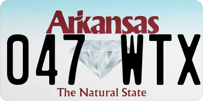 AR license plate 047WTX