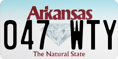AR license plate 047WTY