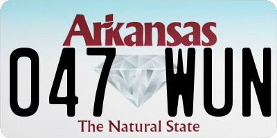 AR license plate 047WUN