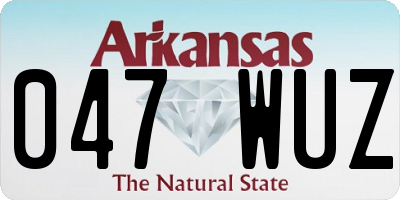 AR license plate 047WUZ