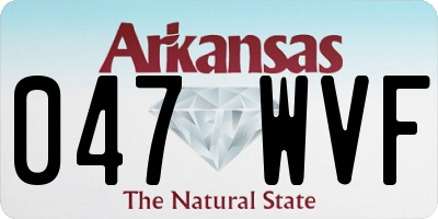 AR license plate 047WVF