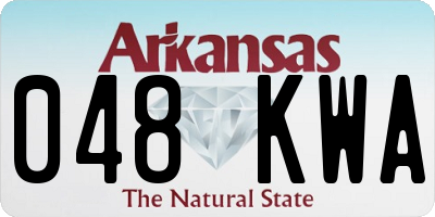 AR license plate 048KWA