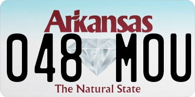 AR license plate 048MOU