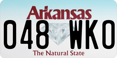 AR license plate 048WKO