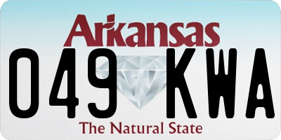 AR license plate 049KWA