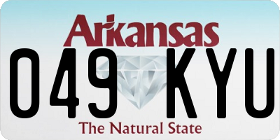 AR license plate 049KYU