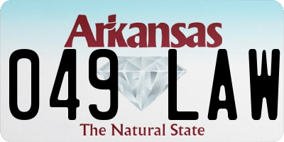 AR license plate 049LAW