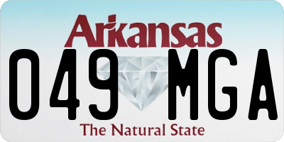 AR license plate 049MGA