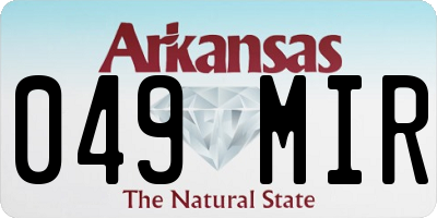 AR license plate 049MIR