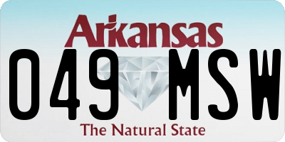 AR license plate 049MSW