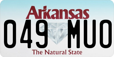 AR license plate 049MUO