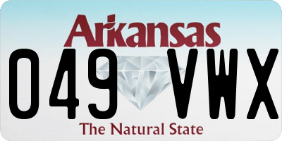 AR license plate 049VWX