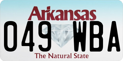 AR license plate 049WBA