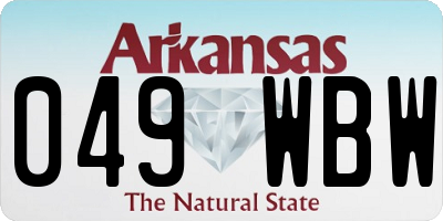 AR license plate 049WBW