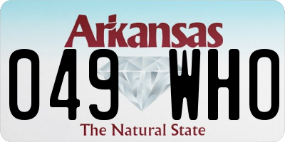 AR license plate 049WHO
